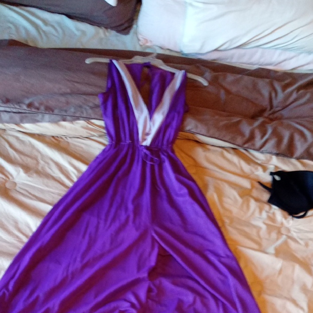 Elegant Purple Sleeveless Pajamas Vintage